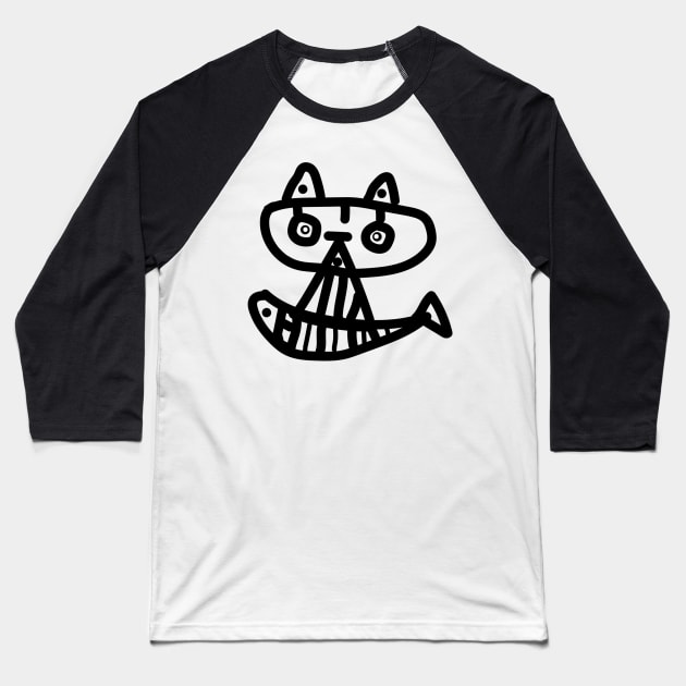 cat Baseball T-Shirt by knolios